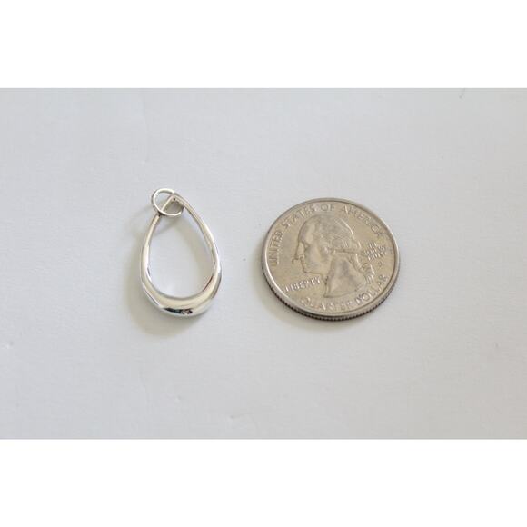 Sterling Silver Large Teardrop Statement Charm, Large Statement Teardrop Charm - Picture 3 of 4
